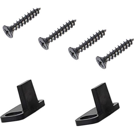 2 pièces Butée de rail pour porte coulissante, acier, noir (1/5)