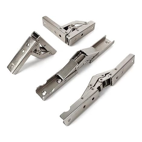 Charnière pliante à 90 degrés Charnière pliante élastique en acier inoxydable Support pour étagère murale Accessoires pour portes d'armoires(4 pièces) (1/5)