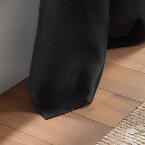 Rideau a oeillets schantung 140 x 240 cm Shana noir (1/3)
