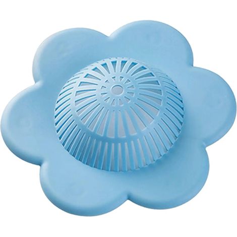 Grille de bonde de douche pour cheveux bleue (1/5)