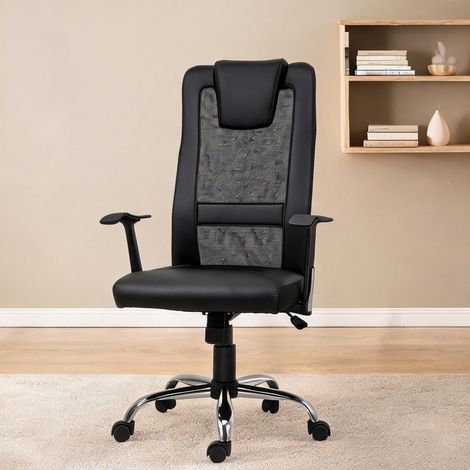 Chaise de bureau en similicuir plastique métal 66 x 73 x 118 cm (1/5)