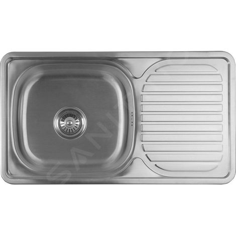 Aqualine - Evier 76x42 cm, acier inoxydable AQ7642B (1/5)