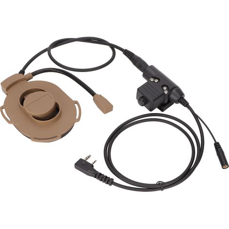 HD01 Militär-Headset mit einseitiger Geräuschunterdrückung, integriertem U94-Mikrofon und Ansteckmikrofon für den Außeneinsatz. (1/5)