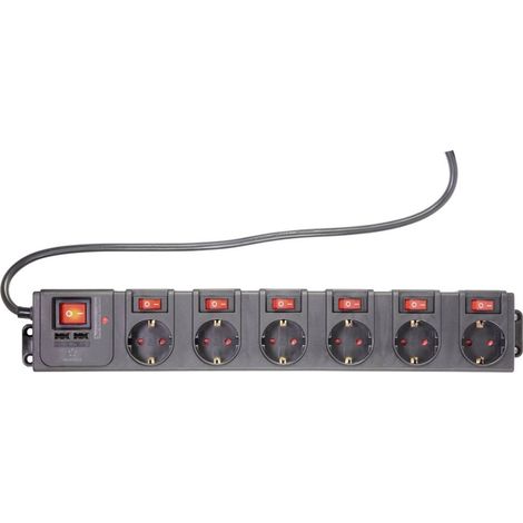 Renkforce RF-3313344 Multipresa con protezione da sovratensioni Nero Schuko 1 pz. (1/5)