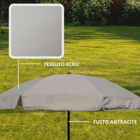 Ombrellone Olefin colore ecru" - fusto antracite (1/2)