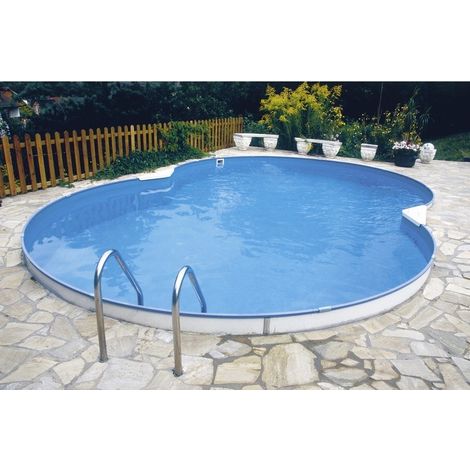 Stahlmantel Achtformbecken 1,50 m hoch Folie 0,6 mm 725 x 460 cm (1/3)