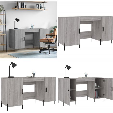 Bureau sonoma gris 140x50x75 cm bois d'ingénierie - Bureau D'étude - Bureau Design - Bureau Compact - Bureau Moderne - Bureau Industrielle - Home & Living