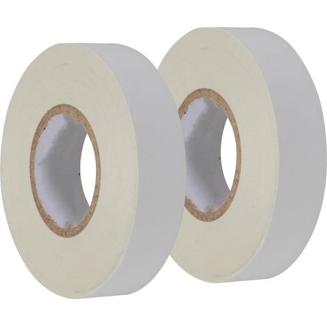 Dapetz ® White Electrical Tape, 18mm x 33m, Flame Retardant Strong Self-Adhesive PVC Insulation Tape for Insulating, Repairing and Protecting Electrical Wires 2 Rolls (1/5)
