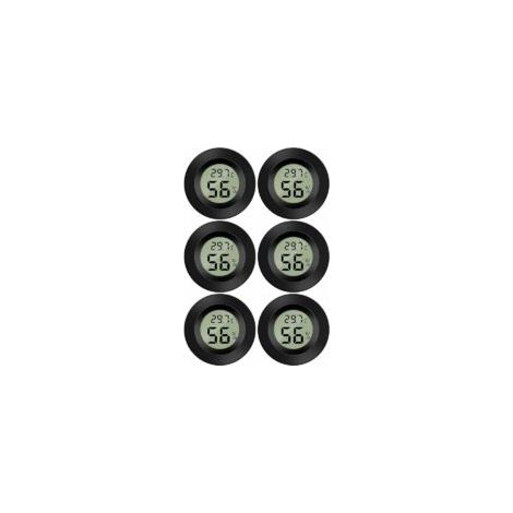 Mini termometro e igrometro digitale LCD - Temperatura e umidità - 50-70℃ 10%-99% UR - Portatile - Confezione da 6 (bianco) - Crezuo (1/4)