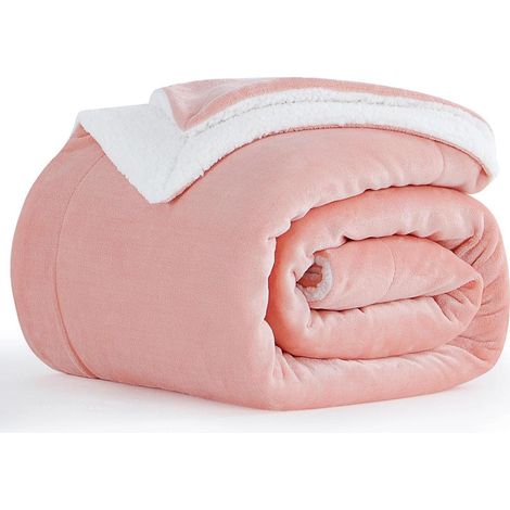 Kuscheldecke Sherpa Fleece Rosa 150x200 cm, extra warm, flauschig, pflegeleicht (1/5)