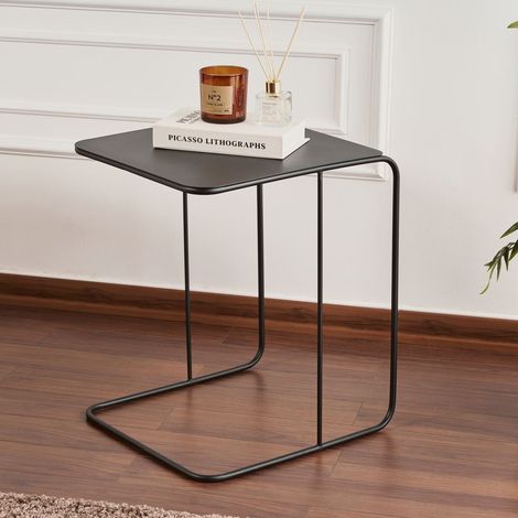 Mesa de Centro Cattaneo, Forma Rectangular, Material en Metal, Color Negro, 47x46x57h cm Negro (1/3)