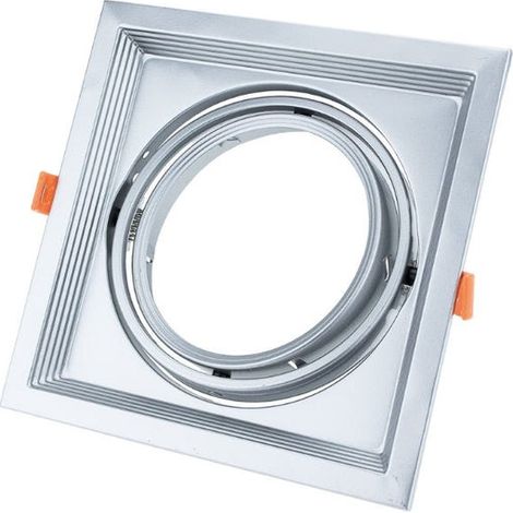 Support Simple Orientable INOX Encastrable pour Ampoule LED AR111 - SILUMEN