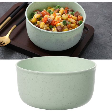 Bol à riz rond vert pour enfants, léger, portable, robuste, durable et polyvalent, idéal pour la maison et les voyages. (1/5)