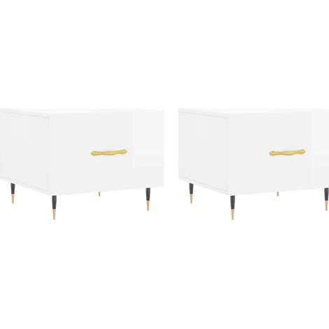 Maison Exclusive - Couchtische 2 Stk. Hochglanz-Weiß 50x50x40 cm