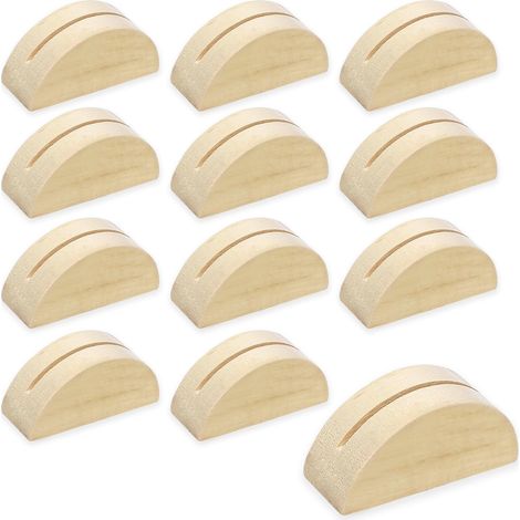 Lot de 12 supports en bois pour numéro de table, marque-place, photo, porte-nom, design semi-circulaire pour photo de mariage (1/5)