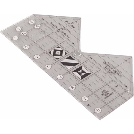 Gabarit de découpe couture 45/60/90 degrés, règle triangulaire quart de cercle en acrylique transparent antidérapant, guide de coupe précis (1/5)