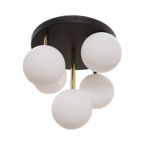 Zumaline ALI Plafonnier Cluster Globe, Noir, Or, 5x G9 (1/2)