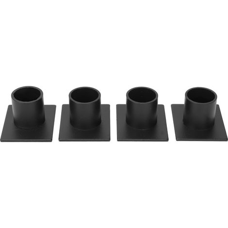 4pcs Porte-bougie carré noir pour bougies effilées, décoration mariage anniversaire (1/5)