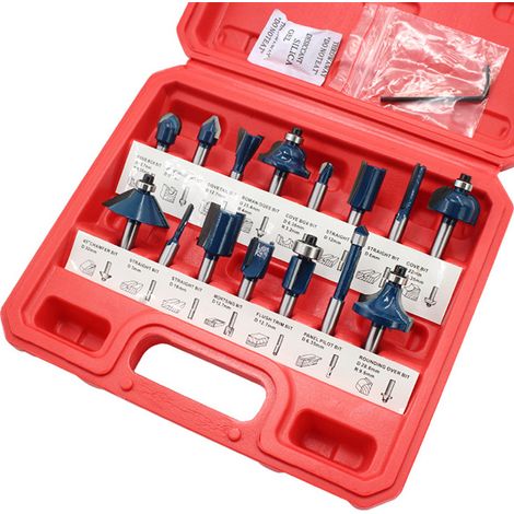 MINKUROW Fresa Per La Lavorazione Del Legno 12pc 1/4 Manico Per Bordi Macchina Per Intagliare Macchina Combinata Per La Lavorazione Del Legno Con Scatola Di Plastica (1/5)