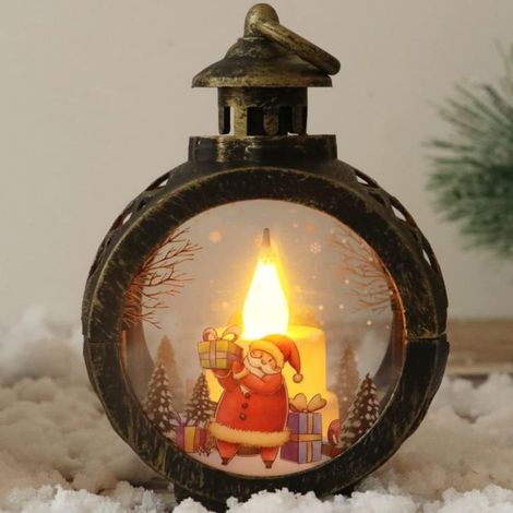 Decoración navideña con luces LED, 1 lámpara colgante LED navideña para ventana, decoración de Papá Noel y muñeco de nieve, adecuada para la decoración del hogar. Adorno navideño. (1/5)