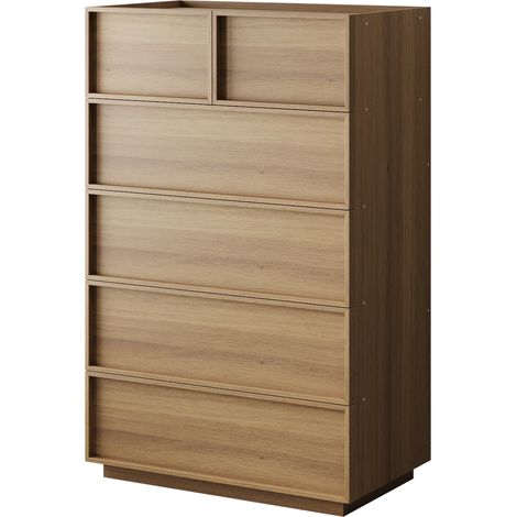Kommode mit sechs Schubladen aus Holz, Eichenoptik, 80 x 48 x 127 cm, MODENUIT (1/5)