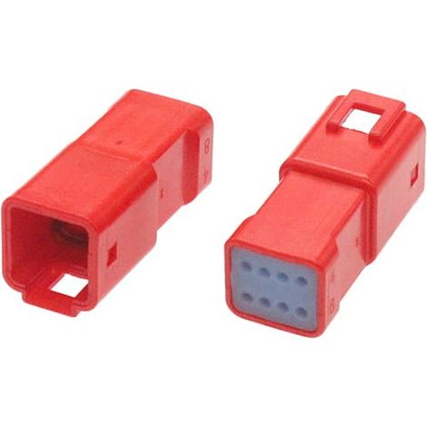 Connettore JWPF femmina  porta maschio 8 vie rosso