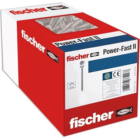 FISCHER CAJA 200 TORNILLOS FPF II CZF 4,0X35 BC 670199, Tutta la Filettatura Pozi, 4,0 x 35 (1/4)