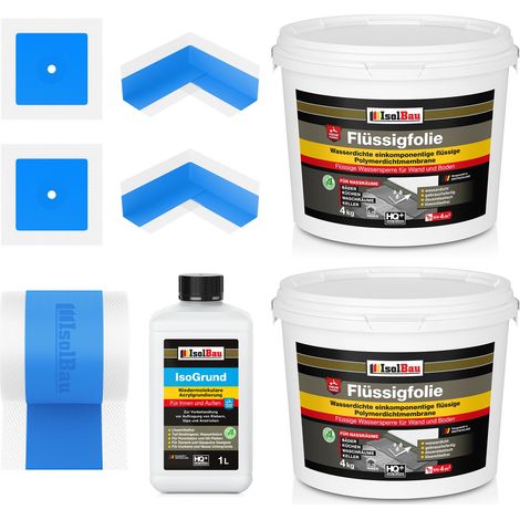 Dichtset Duschabdichtung Bad Flüssigfolie 8 kg Dichtband Innenecke Dichtfolie (1/5)