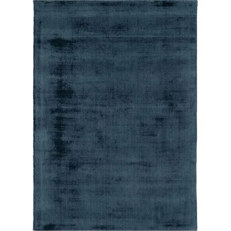 Tapis 160 x 230 cm rectangulaire moiré viscose bleu foncé - APIS 7030 (1/5)