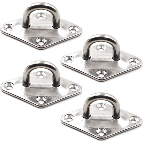 Crochet de Fixation Murale de Plafond Robuste Anchor Pad Eye Plate Acier Inoxydable 304 M5 5mm 3/16" (4 pièces) (1/5)