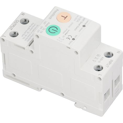 Disjoncteur différentiel intelligent 2P 63A avec télécommande, montage sur rail DIN et connexion Wi-Fi, 230 V CA, commande à distance (1/5)