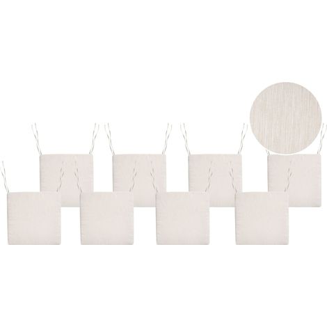 Set di 8 cuscini per sedie da giardino in tessuto poliestere beige chiaro Sassari