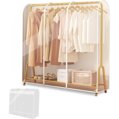 Housse Transparente pour Portant à Vêtements 120x50x150 cm - Couverture Anti Poussière avec Fermeture Éclair, Sac de Rangement pour Vêtements