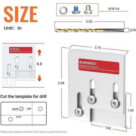 Kit De Verrouillage Pour Generateur - Aluminium - Compatible Tableaux QO Homeline 150 A 200 A - Espacement 35 Mm - 1 Unite (1/5)