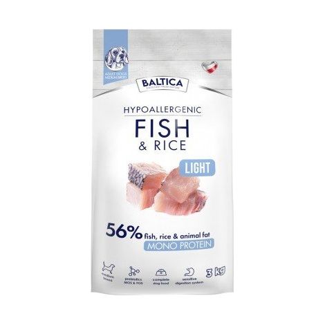 BALTICA NUTRACEUTIC Hypoallergénique Poisson et Riz Léger M 3 kg (1/2)