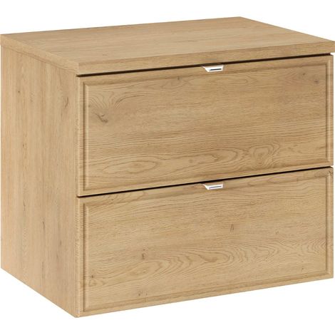 Waschtischunterschrank 60cm Elias mit 2 Schubladen, Holzoptik (1/5)