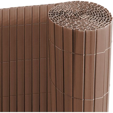 PVC Brise-vue pour Terrasse Balcon Jardin Clôture Pare-soleil Coupe-vent, Couleur:brun, articles:Tapis de protection de la vie privée en PVC, dimension:120 x 300 cm (1/5)