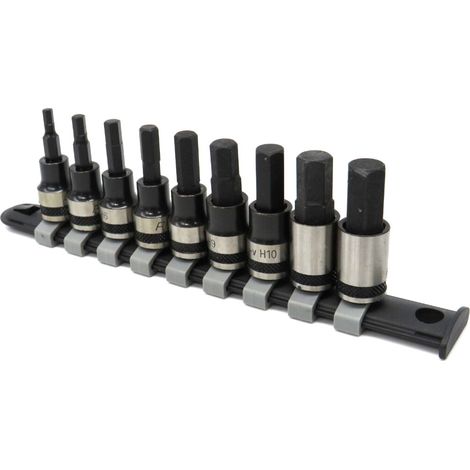 Sealey AK7986 Hex Key Socket Bit Set 9pc 3/8in Sq Drive Metric Black Series (1/3)