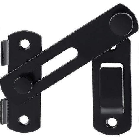 Verrou de portail plus épais, loquet de porte noir à petit pêne coulissant pour jardin intérieur en bois, acier inoxydable (1/5)