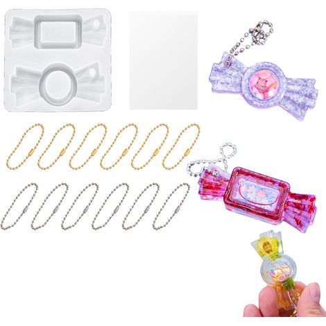 Moule En Silicone - Forme Bonbon - Pour Résine Époxy Et Confiserie - 6,6 x 5,8 x 1,7 cm - 2 Modèles - 1 Pièce (1/5)