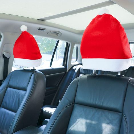 Lot de 2 Coussin Rouge Voiture Épais Chapeau de Noël de Luxe Décor Festif Auto Accessoires (1/5)