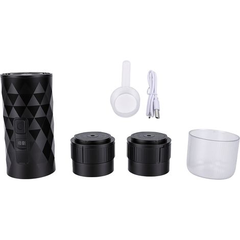 Machine à café portable noire avec cuillère sans fil mini entièrement automatique fabricant de capsules pression de pompe pour maison, voyage (1/5)
