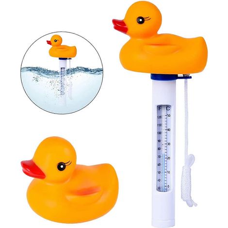 Thermomètre flottant, thermomètre de piscine flottant, thermomètre d'eau en forme d'animal avec corde (1/5)