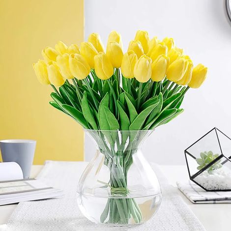20 Stück künstliche Tulpen Blumen gefälschter Tulpenstrauß echte Berührungsblumen zur Dekoration (1/5)