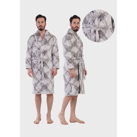 Weicher Herrenbademantel Vienetta, warm, dick, Größe M, zum Binden, Geschenk für Papa (1/5)