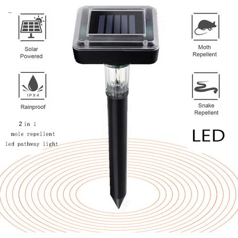 Lampe LED répulsive solaire carrée – Effaroucheur ultrason pour rongeurs – Éclairage dissuasif,lot de 4