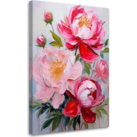 Tableau déco Fleurs de pivoines roses Nature 40x60 (1/5)