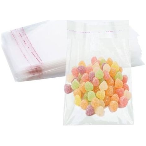 300 Pièces Sachet Cellophane Transparent, 8x12cm Sachet Transparent, Sachets Transparents pour Biscuits, Idéal pour Bijoux, Bonbons, Chocolats, Qualité, Polyvalent, Emballage Pratique (1/5)