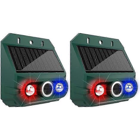 N911z 2 Dispositifs anti-oiseaux à ultrasons solaires avec LED clignotante, répulsif à pigeons et détecteur de mouvement pour le jardin (1/5)