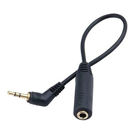 Cable de audio estereo jack 2.5 macho a jack 3.5 hembra 0.15 M Negro